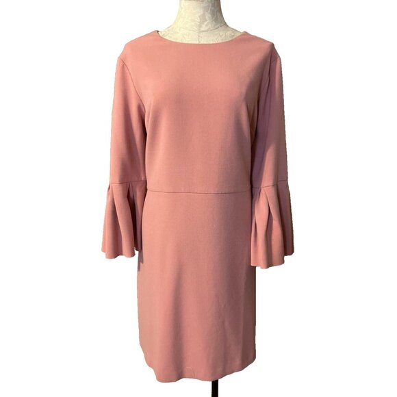 Ann Taylor Dress 18 Pink Washable Stretch Career Church 3/4 Long Sleeve NWT NEW - Picture 3 of 12